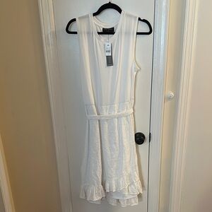 Lane Bryant White Sleeveless Tie Front Midi Dress